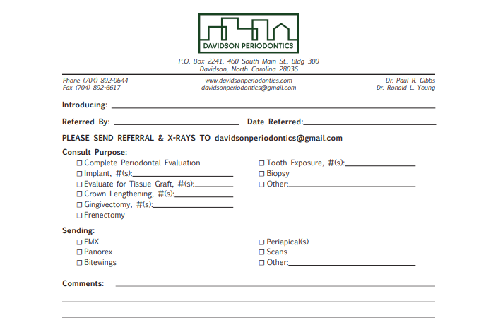 Clickable image of front page referring doctor form